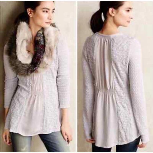 Anthropologie Meadow Rue Arianell smocked gathered top Size S - Picture 1 of 9